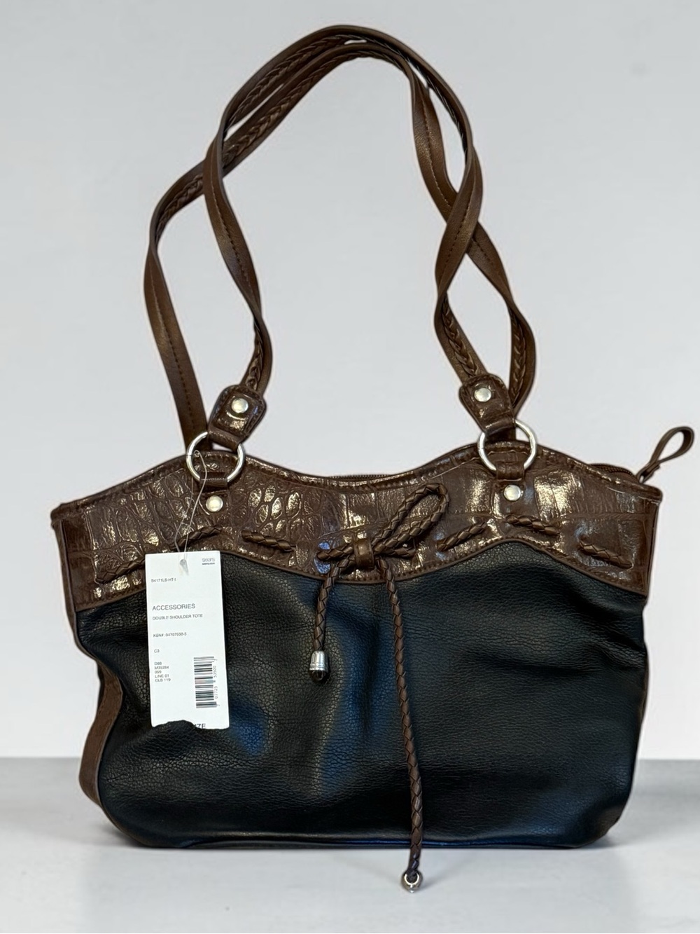 🫶🏻 Laura Scott NWT Two-Tone Brown and Black Women’s Shoulder Bag